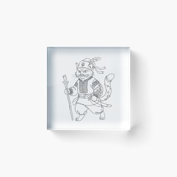 Item preview, Ukrainian Cossack Cat Warrior Vintage Line Art Vyshyvanka designed and sold by KreonaTime.