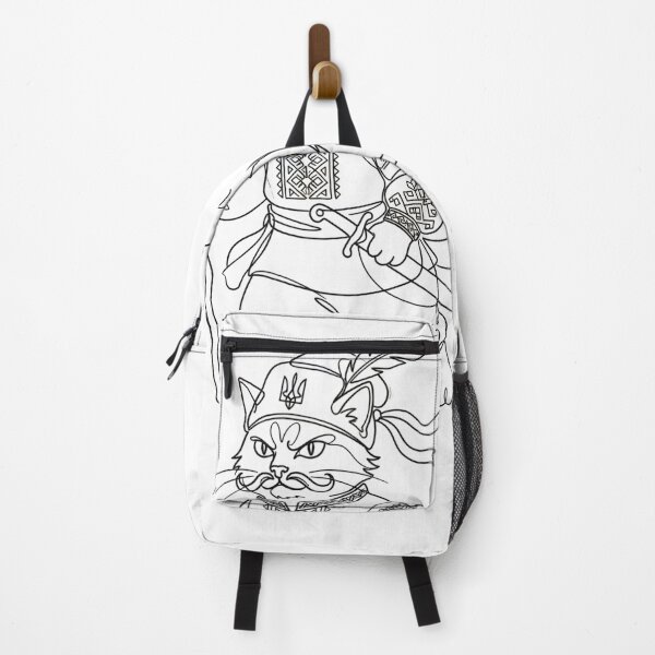 Item preview, Ukrainian Cossack Cat Warrior Vintage Line Art Vyshyvanka designed and sold by KreonaTime.