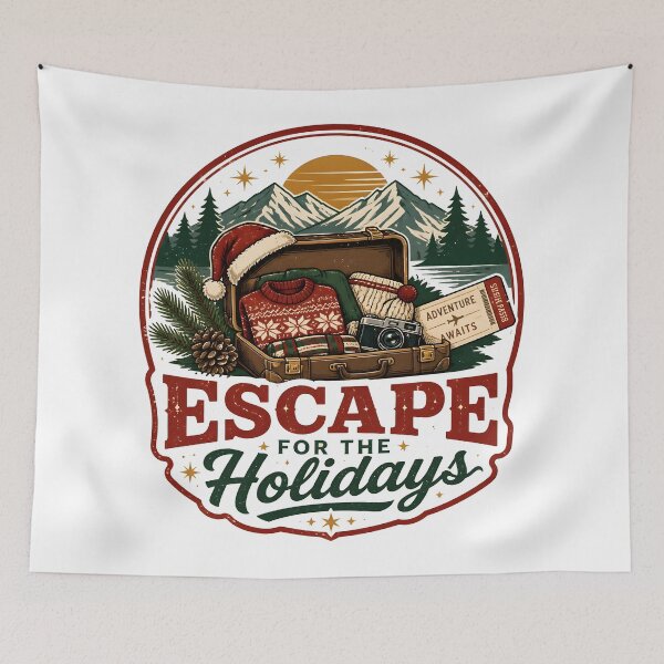 Item preview, Escape For The Holidays Vintage Christmas Vacation Travel Gift designed and sold by LiviuGligoros.