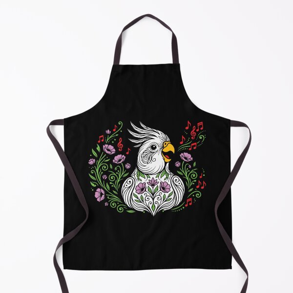 Item preview, Singing Cockatiel Musical Floral Vector Stencil Art designed and sold by ZUMERI.