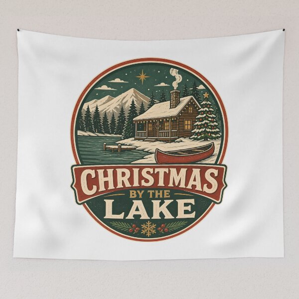 Item preview, Christmas By The Lake Vintage Christmas Vacation Travel Gift designed and sold by LiviuGligoros.
