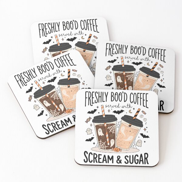 Item preview, Freshly Boo'd Coffee Spooky Iced Drink Halloween Art designed and sold by FreshVibe Prints.