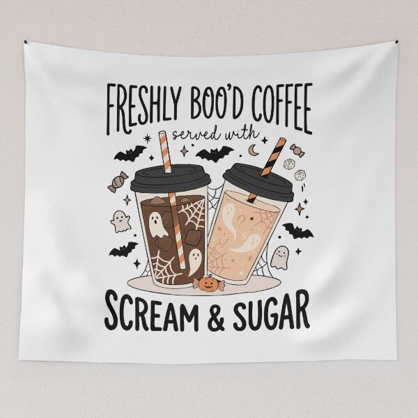 Item preview, Freshly Boo'd Coffee Spooky Iced Drink Halloween Art designed and sold by FreshVibe Prints.
