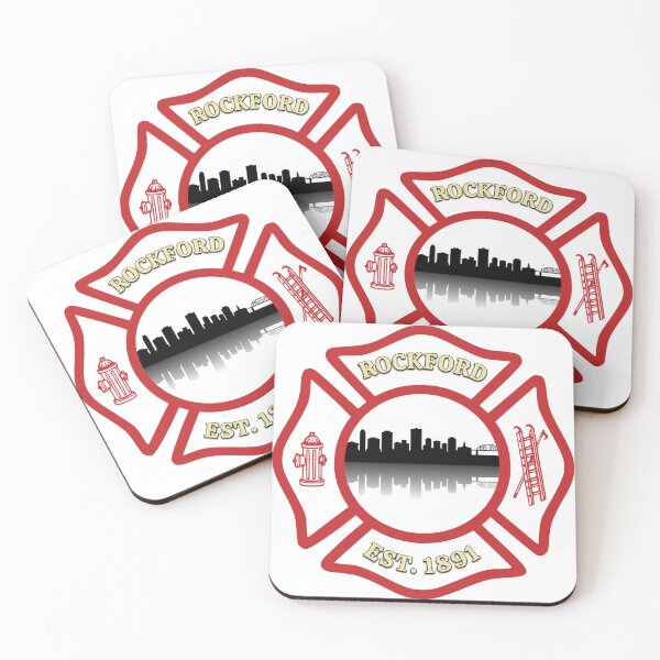 Item preview, Rockford Fire Department City Skyline Maltese Cross (Transparent Background) designed and sold by FireEMSDesigns.
