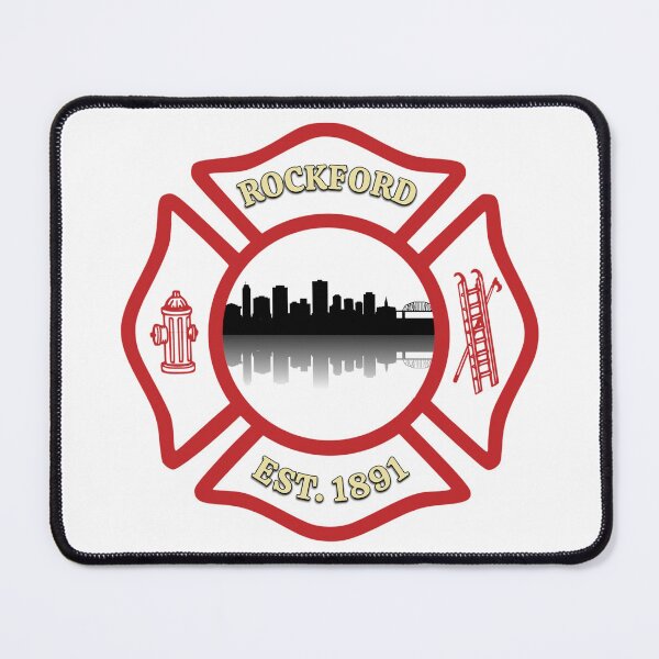 Item preview, Rockford Fire Department City Skyline Maltese Cross (Transparent Background) designed and sold by FireEMSDesigns.