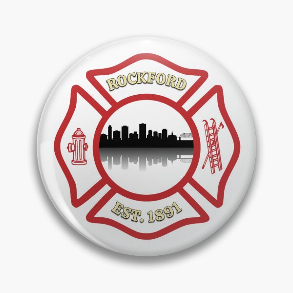 Item preview, Rockford Fire Department City Skyline Maltese Cross (Transparent Background) designed and sold by FireEMSDesigns.