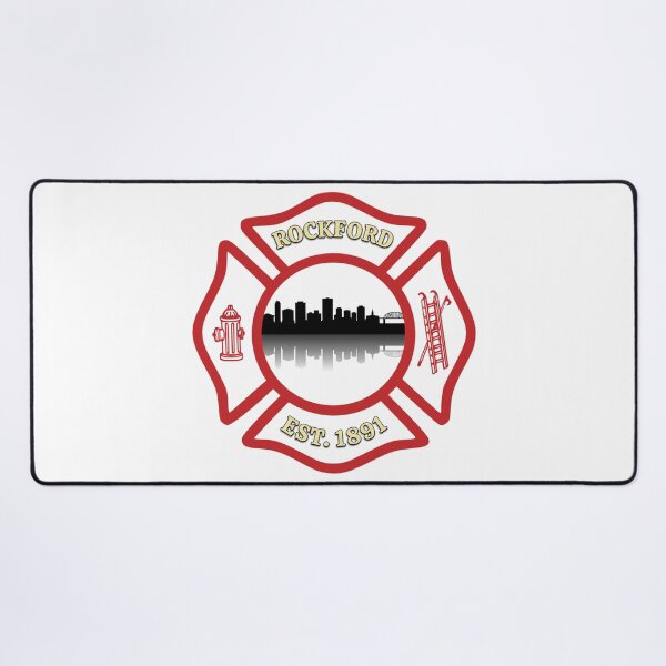 Item preview, Rockford Fire Department City Skyline Maltese Cross (Transparent Background) designed and sold by FireEMSDesigns.