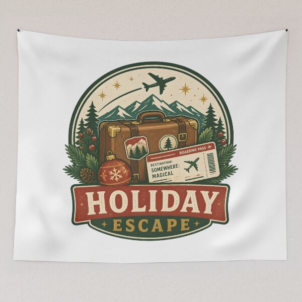 Item preview, Holiday Escape Vintage Christmas Vacation Travel Gift designed and sold by LiviuGligoros.
