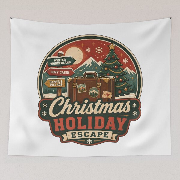 Item preview, Christmas Holiday Escape Vintage Christmas Vacation Travel Gift designed and sold by LiviuGligoros.