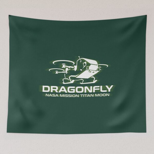 Item preview, NASA Dragonfly Mission Titan Moon Spacecraft Glowing Green designed and sold by KiwiRider.