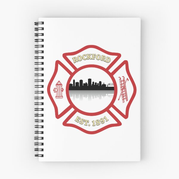 Item preview, Rockford Fire Department City Skyline Maltese Cross (White Background) designed and sold by FireEMSDesigns.