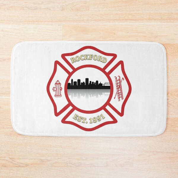 Item preview, Rockford Fire Department City Skyline Maltese Cross (White Background) designed and sold by Bee Bum Designs.