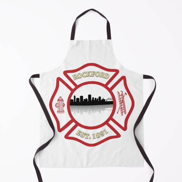 Item preview, Rockford Fire Department City Skyline Maltese Cross (White Background) designed and sold by FireEMSDesigns.
