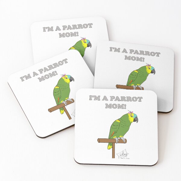 Artikelvorschau, Ich bin eine Papageienmama! Weibliche Blaustirnamazone. entworfen und verkauft von Laughing Parrot Studio.