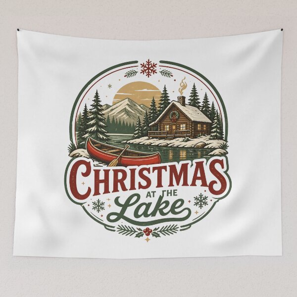 Item preview, Christmas At The Lake Vintage Christmas Vacation Travel Gift designed and sold by LiviuGligoros.