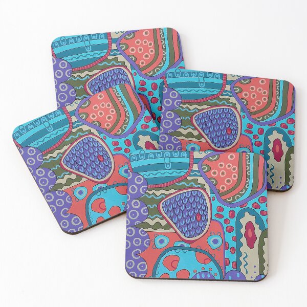 Item preview, Ocean Pattern | Psychedelic Teal Purple Wall Art designed and sold by WonderwildArt.