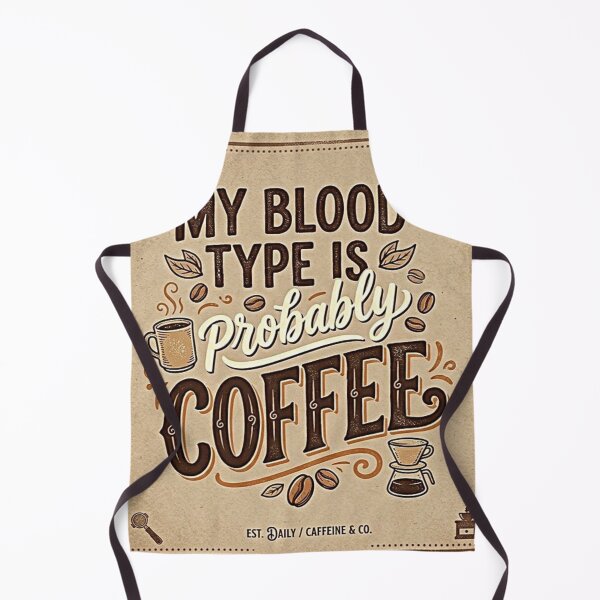 Item preview, My Blood Type Is Probably Coffee – Funny Coffee Lover Quote, Caffeine Addict Humor, Morning Coffee Lover Gift designed and sold by Zaitmiprints.