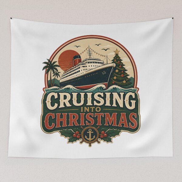 Item preview, Cruising Into Christmas Vintage Christmas Vacation Travel Gift designed and sold by LiviuGligoros.