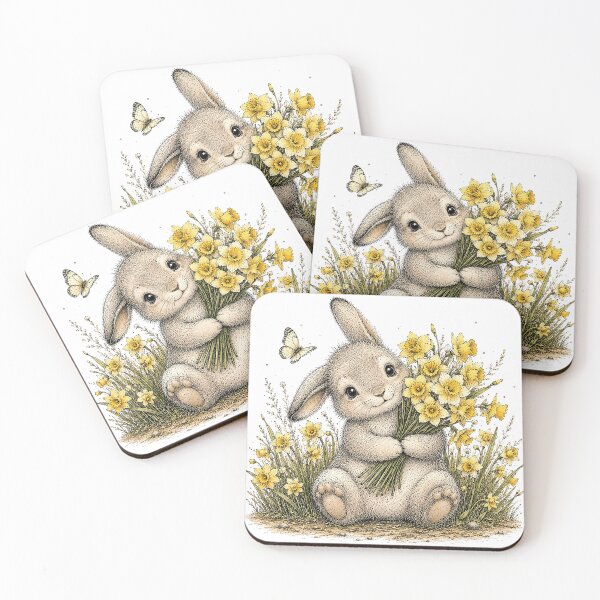 Item preview, Cute Bunny with Daffodils designed and sold by PetalGarden.