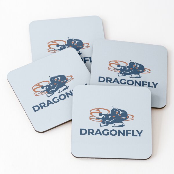 Item preview, NASA Dragonfly Mission Titan Spacecraft Blue Orange Vector designed and sold by KiwiRider.