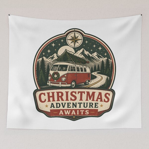 Item preview, Christmas Adventure Awaits Vintage Christmas Vacation Travel Gift designed and sold by LiviuGligoros.