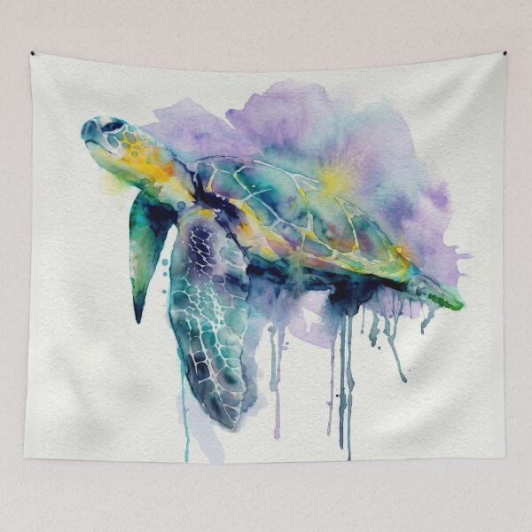 Item preview, Sea Turtle Swimming, Purple and Teal designed and sold by caracatita75.