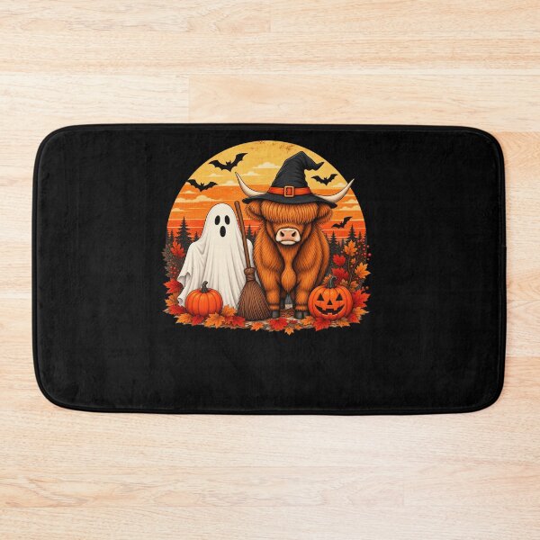 Item preview, Highland Cow Halloween Witch Hat Ghost Pumpkin Fall designed and sold by Wear the Art.