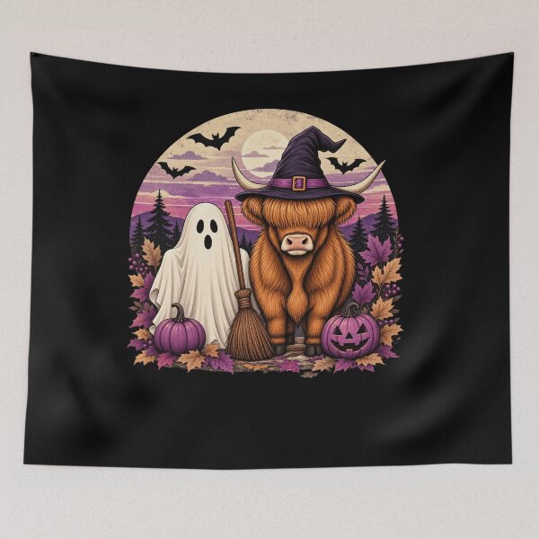 Item preview, Copy of Highland Cow Halloween Witch Hat Ghost Pumpkin Fall designed and sold by Wear the Art.