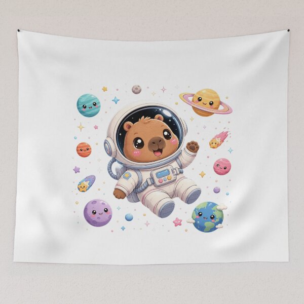 Aperçu de l'œuvre Mignon Astro Capybara Astronaute créée et vendue par MySthore.