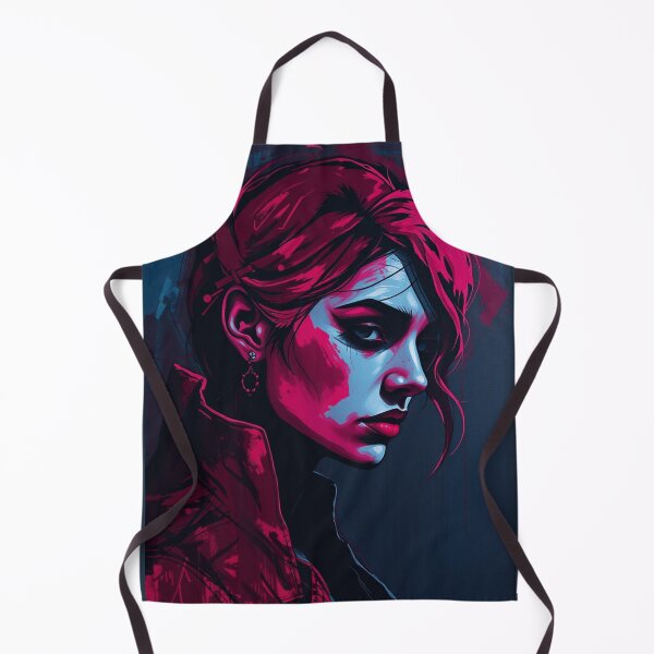 Item preview, Neon Pink Cyberpunk Woman Portrait - Edgy Synthwave Girl Art designed and sold by ERODED SELF.
