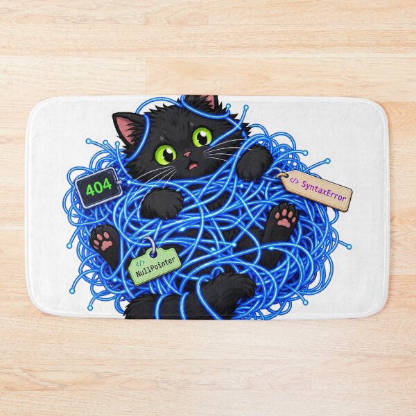 Item preview, Funny Cat Slapping Semicolon Coding Bug designed and sold by BestCoolStuff.