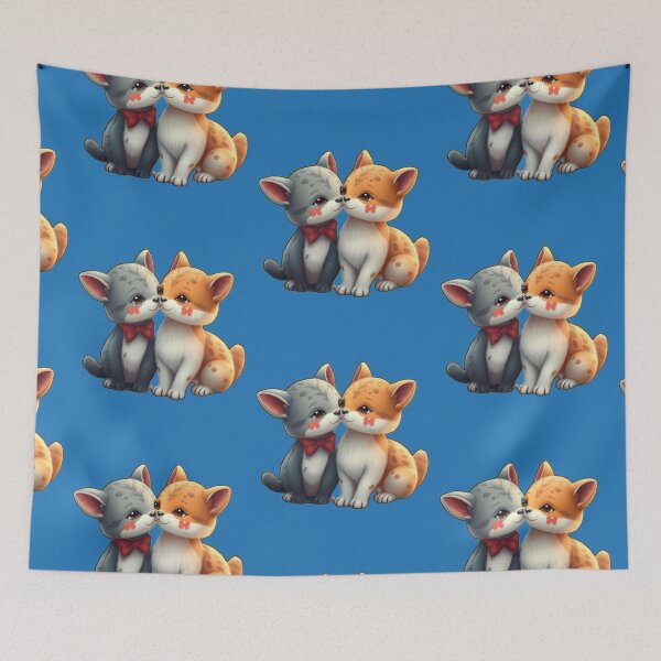 Item preview, Cute Kittens In Love Chibi Cats Couple designed and sold by MariaPCMaria.