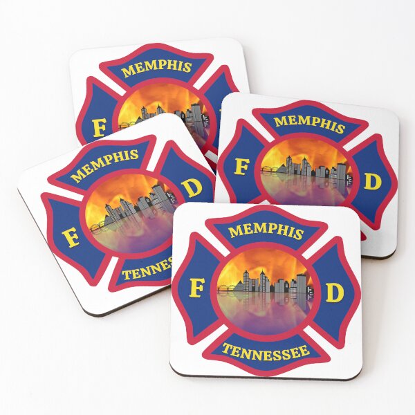 Item preview, Memphis Fire Department Burning Skyline on Mississippi River designed and sold by Bee Bum Designs.