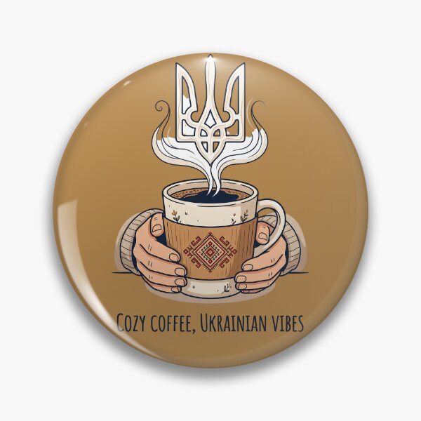 Item preview, Cozy Coffee Ukrainian Vibes Trident Steam Autumn Mug designed and sold by KreonaTime.