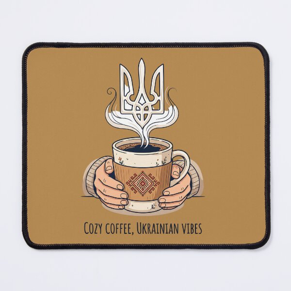 Item preview, Cozy Coffee Ukrainian Vibes Trident Steam Autumn Mug designed and sold by KreonaTime.