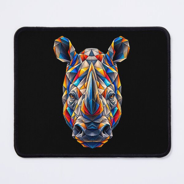 Item preview, ✔ Colorful Geometric Rhinoceros Art: Abstract design of this African animal. For nature and wildlife lovers. designed and sold by Geometric Art..
