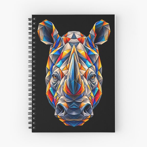 Item preview, ✔ Colorful Geometric Rhinoceros Art: Abstract design of this African animal. For nature and wildlife lovers. designed and sold by Geometric Art..