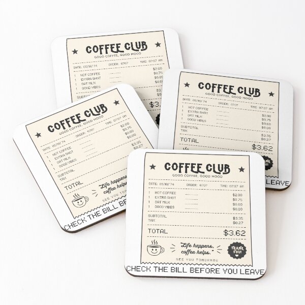 Item preview, Funny Coffee Bill Receipt Sarcastic Retro Graphic (Light Colors) designed and sold by Liamsiartwork.