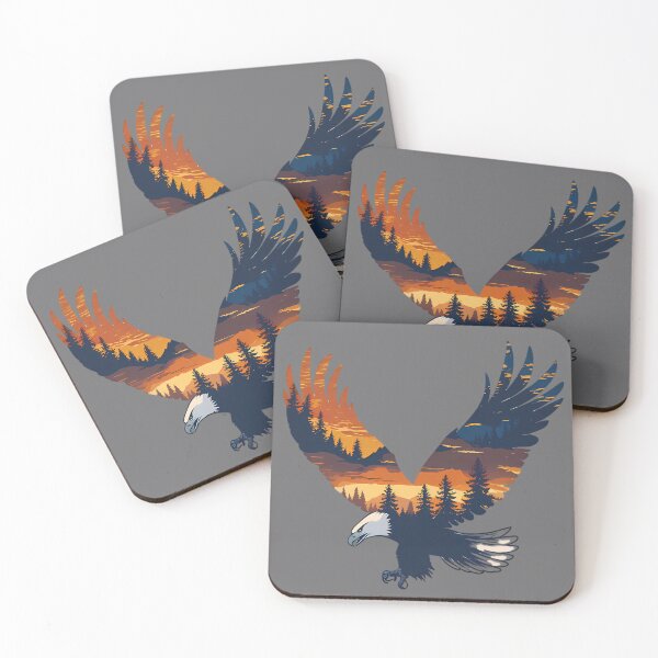 Item preview, Flying Eagle Sunset Mountain Forest designed and sold by Structure-Blue.