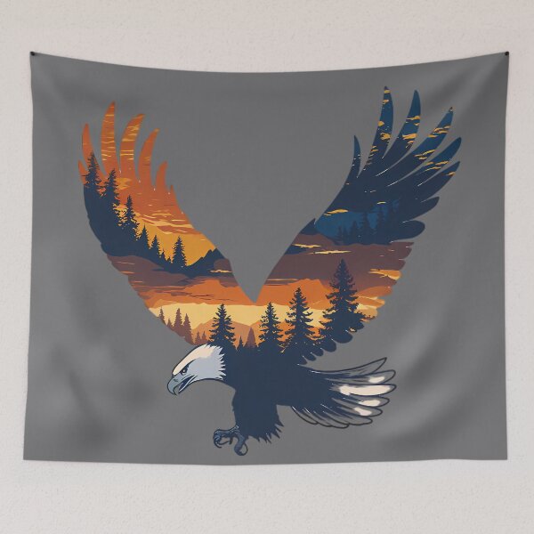 Item preview, Flying Eagle Sunset Mountain Forest designed and sold by Structure-Blue.