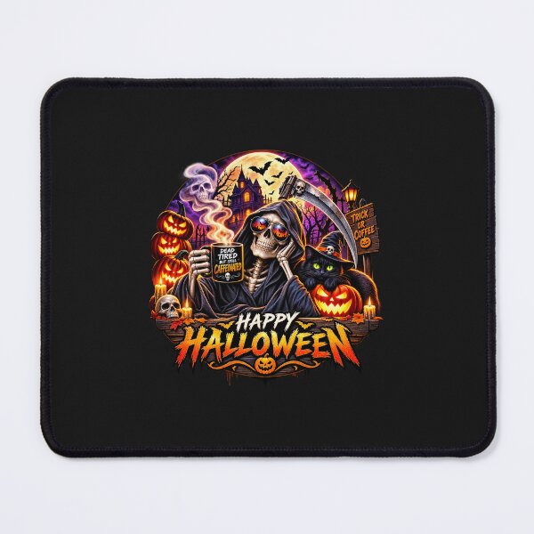 Item preview, Dead Tired But Still Caffeinated - Funny Halloween Grim Reaper designed and sold by FunMugsAndMore .