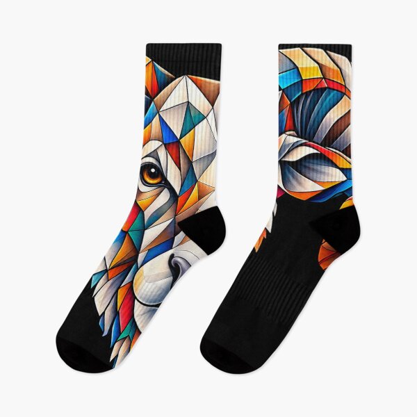 Item preview, ❤ Geometric and Colorful Ram Art – Abstract Sheep Portrait, Modern Geometric Animal Design, for Nature and Farm Animal Lovers designed and sold by Geometric Art..