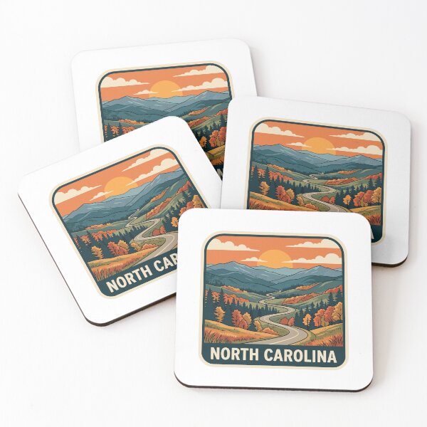 Item preview, Retro North Carolina Blue Ridge Autumn Road Trip Art designed and sold by Paper Drip.