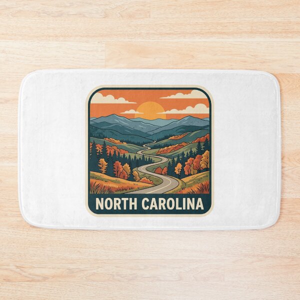 Item preview, Retro North Carolina Blue Ridge Autumn Road Trip Art designed and sold by Paper Drip.