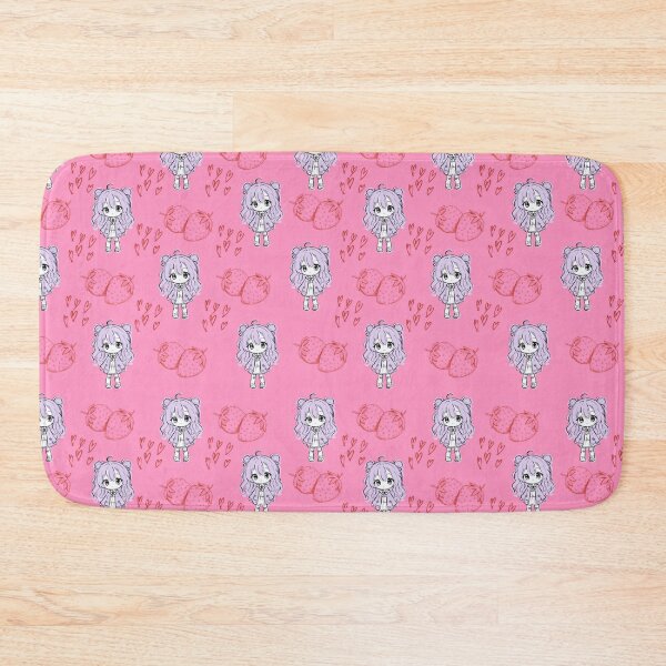 Item preview, Sweet Strawberry Chibi Girl and Hearts Pattern designed and sold by Azurart2.