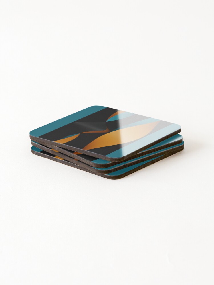Thumbnail 4 of 5, Coasters (Set of 4), Abstract Ribbon Flow Design designed and sold by Nihad3789.