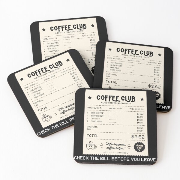 Item preview, Funny Coffee Bill Receipt Sarcastic Retro Graphic (Dark Colors) designed and sold by Liamsiartwork.
