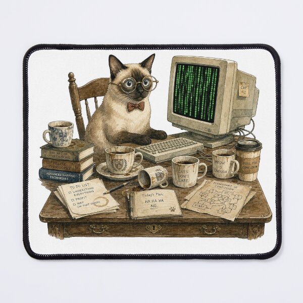 Item preview, I Have No Idea What I Am Doing Funny Siamese Programmer Cat designed and sold by BestCoolStuff.