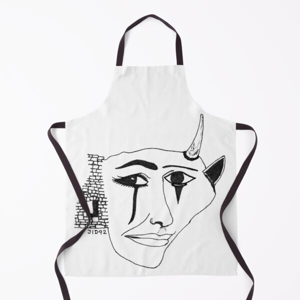Item preview, Horned Crying Figure – Original 1992 Surrealist Ink Drawing designed and sold by RedHook-Art.