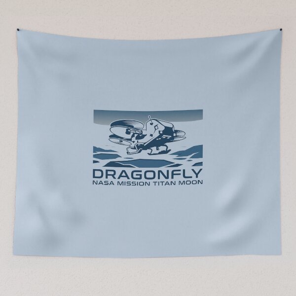 Item preview, NASA Dragonfly Mission Titan Moon Blue White Vector designed and sold by KiwiRider.